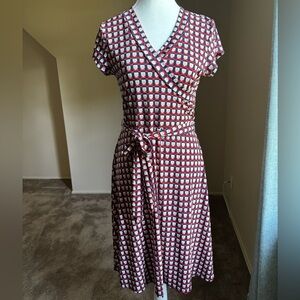 Geo Print Wrap Dress by Olivia Matthews